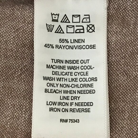 Sigrid Olsen Women's Medium Brown Linen Blend Wide Leg Casual Pants - Picture 9 of 9